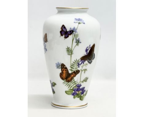 A Limited Edition Franklin Porcelain “The Meadowland Butterfly Vase” by John Wilkinson. 30cm