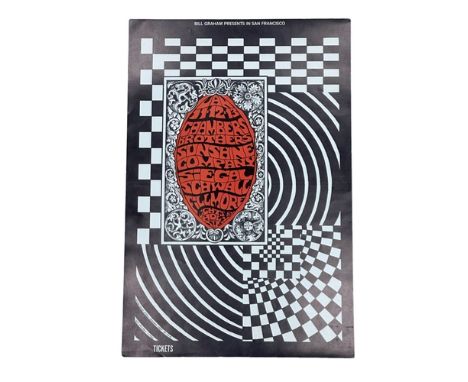 Chambers Brothers, Sunshine Company, Siegal Schwall, Fillmore, Bill Graham poster. 35.5x53.5cm.