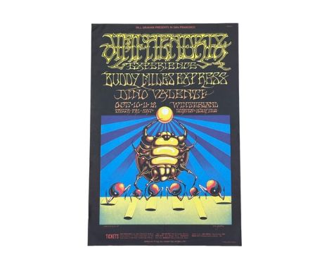 Rick Griffin concert poster for Jimi Hendrix, Buddy Miles Express and Dino Valenti. West Germany. 40x59.5cm