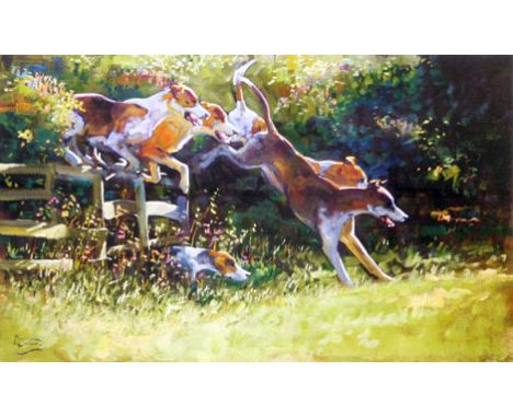 Mick Cawston (1959-2006),
'In Hot Pursuit',
limited edition print,
signed in pencil to mount,
29 x 44 cm CONDITION REPORT: Go