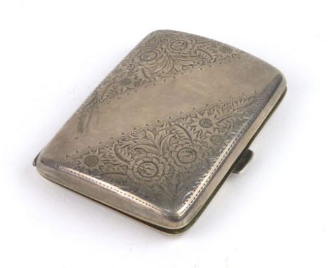 An engine turned silver cigarette case, Birmingham, 1927 