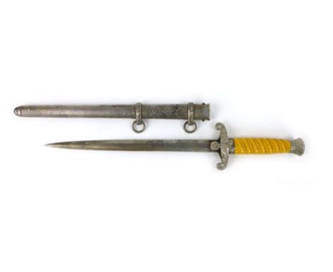A second world war Nazi German officers dagger, stamped Herder Solingen with orange handle and scabbard, blade l. 25.5 cm 
