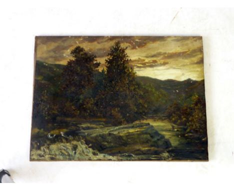 William Rodway Barnes (exh. 1885-1919),
'Salmon Leap',
signed,
oil on canvas,
32 x 43 cm,
together with a pencil drawing and 