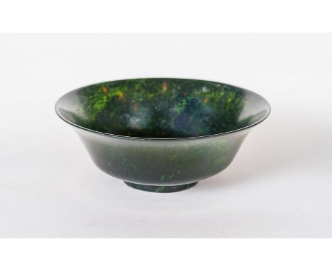 A dark green jade bowl China, late 19th century . Cm 13,00 x 4,50. 