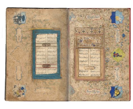 Persian Safavid manuscript with Qajar cover  Iran, 17th century . Cm 19,00 x 28,50. 