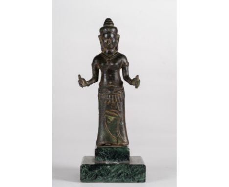  A bronze female deity figure  Vietnam, Champa art, 12th century . Cm 10,00 x 20,50. 