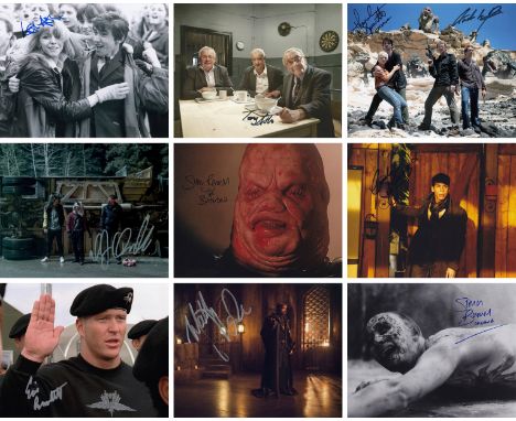 Blowout Sale! Lot of 9 various movie / tv shows hand signed 10x8 photos. This beautiful lot of 9 hand signed photos depict Le