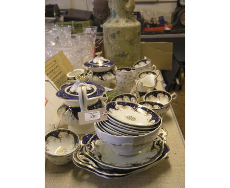 A Victorian bone china part tea and coffee service, including teapot and covered sugar bowl, forty-two pieces, some damage an