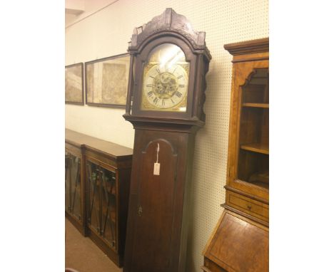 A George III 8-day longcase clock, arched brass dial signed JNO. Collins, Wattisfield, mahogany case with arched hood, with p