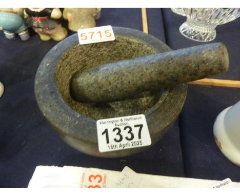 Marble mortar and pestle. Not available for in-house P&amp;P 