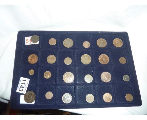 Twenty four world early milled coins. UK P&amp;P Group 1 (£16+VAT for the first lot and £2+VAT for subsequent lots) 