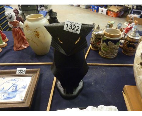 Cast iron Art Deco style cat doorstop, H: 20 cm. UK P&amp;P Group 3 (£30+VAT for the first lot and £8+VAT for subsequent lots