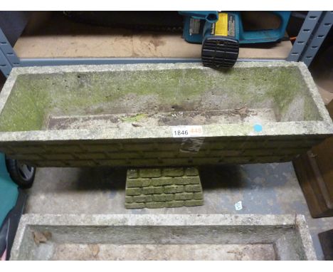 Concrete brick effect trough on plinth. Not available for in-house P&amp;P 