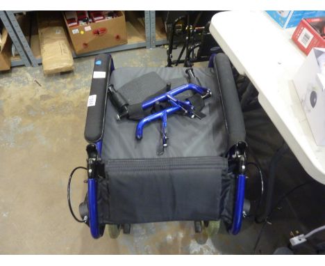 Modern folding wheelchair with footrests. Not available for in-house P&amp;P 