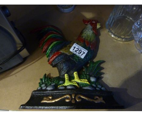 Cast iron cockerel doorstop. UK P&amp;P Group 2 (£20+VAT for the first lot and £4+VAT for subsequent lots) 