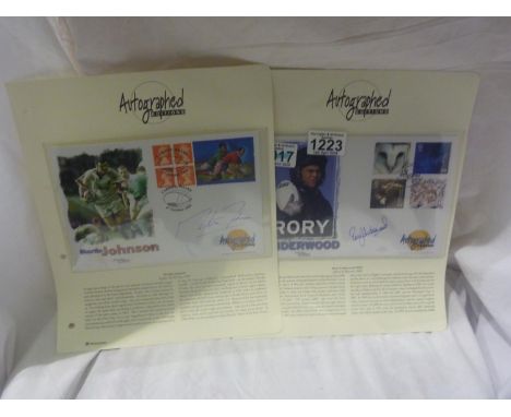 Autographed Editions signed stamped envelope of two Rugby Union players: Rory Underwood and Martin Johnson. UK P&amp;P Group 