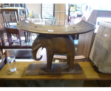 Carved elephant stool. Not available for in-house P&amp;P 