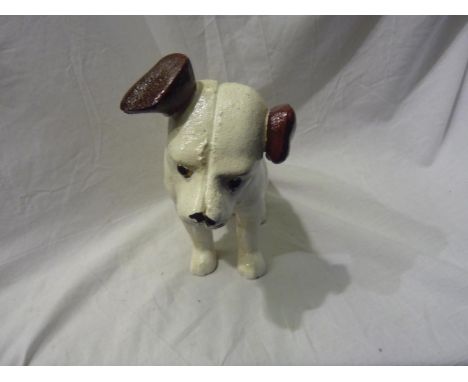 Cast iron nipper the HMV dog, H: 18 cm. UK P&amp;P Group 1 (£16+VAT for the first lot and £2+VAT for subsequent lots)