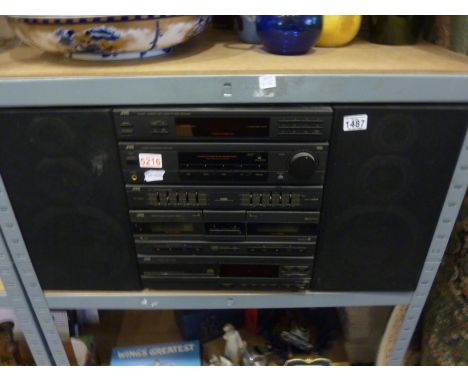 JVC radio, CD, cassette, stereo Hi-Fi with speakers. All electrical items in this lot have been PAT tested for safety and hav