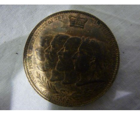 1896 Remington four generations medallion. UK P&amp;P Group 0 (£6+VAT for the first lot and £1+VAT for subsequent lots)&nbsp;