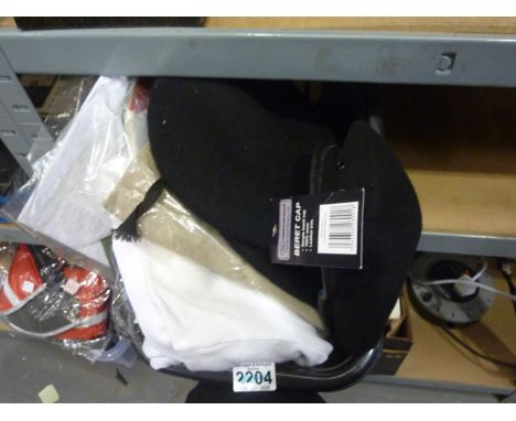 Mixed modern military-related clothing items including U-Boat T shirts and berets. UK P&amp;P Group 2 (£20+VAT for the first 