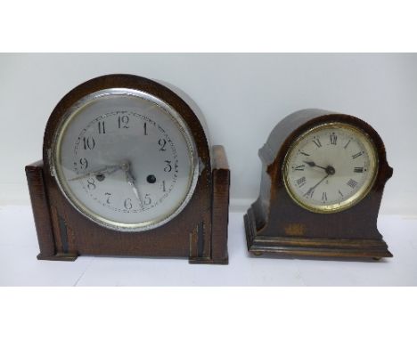 A chiming mantel clock and one other