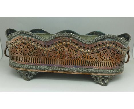 A plated Regency planter with liner, 31cm