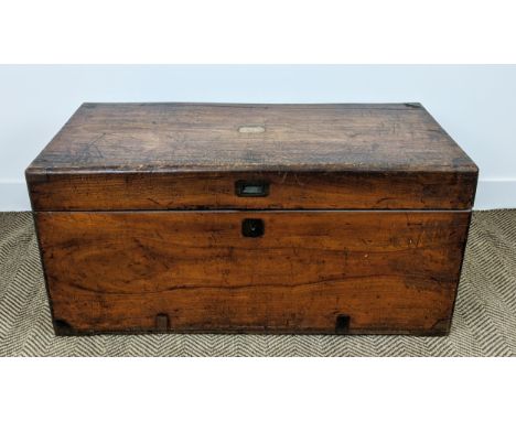 CAMPHORWOOD TRUNK, 19th century, with a rising lid, 105cm W x 52cm D x 50cm H. 