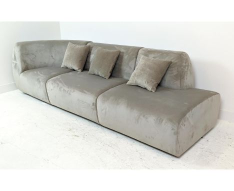 SPACE COMPENHAGEN INFINITY SECTION SOFA,  velvet upholstered, 273cm W x 75cm H. 