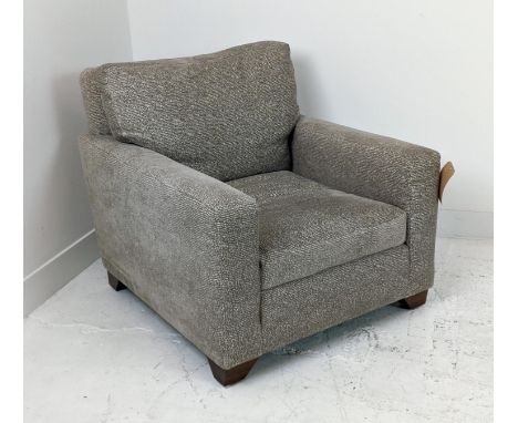 KINGCOME TEXAS ARMCHAIR, in patterned light brown upholstery, 80cm W x 76cm H dx 96cm D. 