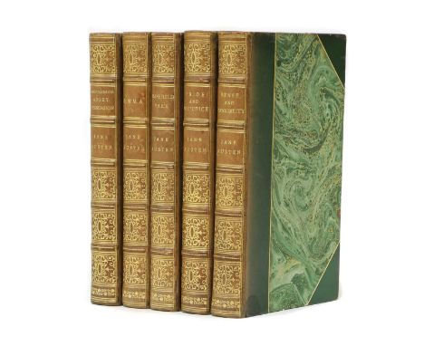 BINDING- JANE AUSTEN: The Works, 6 volumes bound in 5. Robert Rivière &amp; Son, [n.d. circa 1900.]. Each volume with a colou