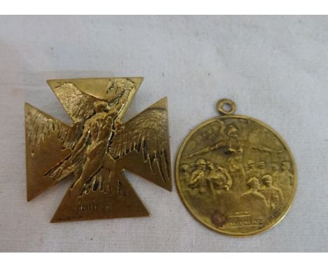 Two R Lalique WWI medals 'Tuberculose & Journee do Poilu (1915)