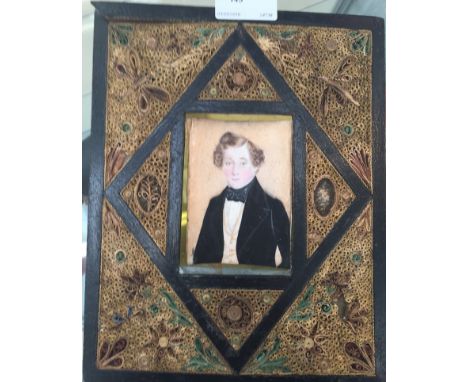 English School (19th century): A portrait miniature on ivory of a young gentleman, inscribed verso 'Charles Archer Palmer', h