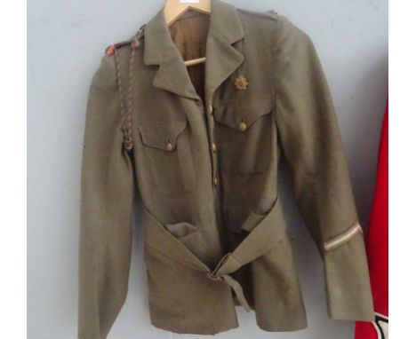 A WWII ATC blouse and buttons; together with button shiner