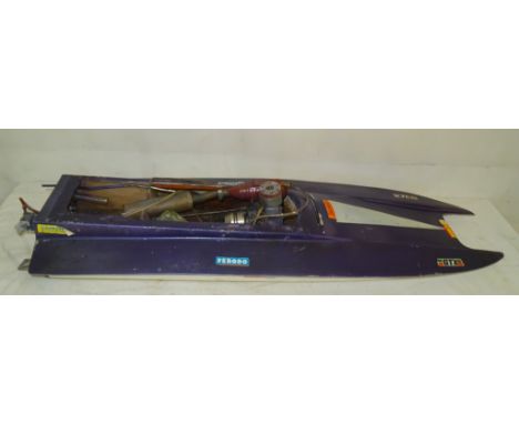 A model of a power boat with a supercharged Veco engine