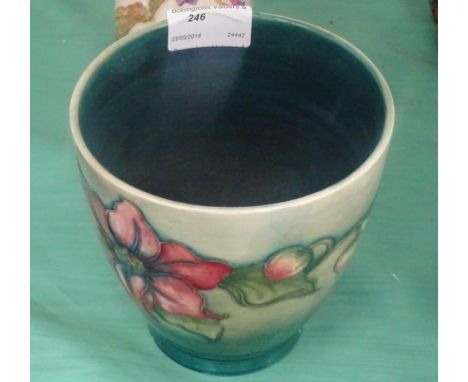A Moorcroft 'Clematis' pattern planter; together with a Moorcroft 'Pansy' pattern planter
