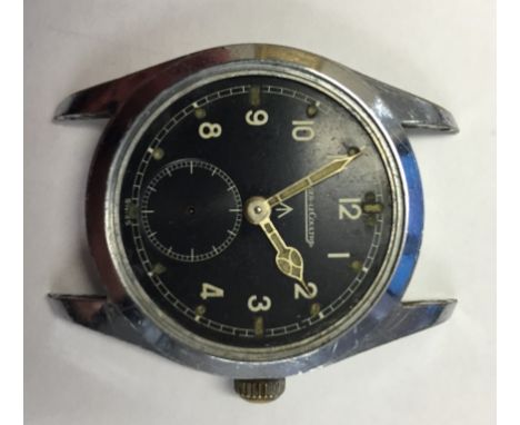 A WWII Jaeger La Coultre military watch, manual movement in chrome-plated case, 479 movement, replacement back, approx 33mm c