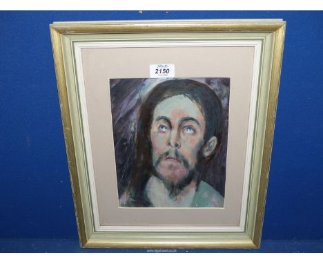 A George Manchester Oil on board portrait of a bearded man, signed initials.