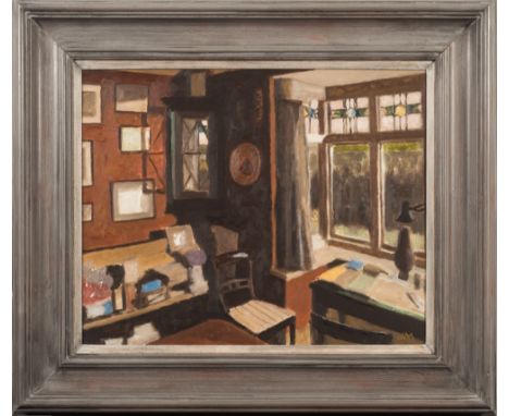 * John Maddison [b.1952]- The Mantelpiece; Dining Room; The Sitting Room:- three, all signed with initials and further signed