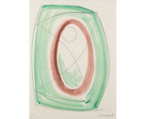 * Barbara Hepworth [1903-1975]- November Green,:- Opposing Forms Series, 1970 lithograph, signed in pencil and numbered 34/60
