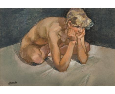 * Ken Symons [1927-2010]- Val, Morning Light I; Annie, Head on Arms,:- two, both signed pastel drawings 32 x 41cm &amp; 32 x 