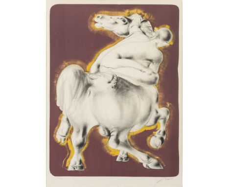 * Hans Erni [1909-2015] - Horse and Rider,:- lithograph signed in pencil and numbered 20/100 image size 63 x 48cm. *Notes Wit