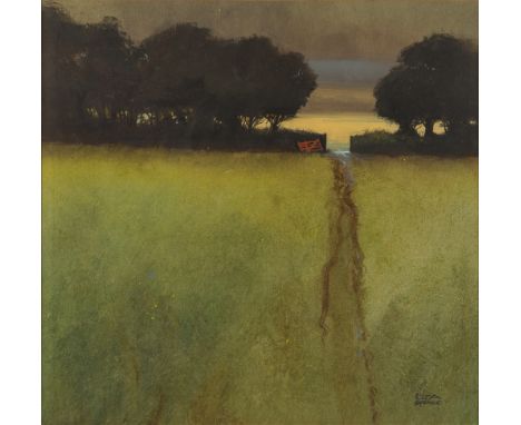 * Leslie James Arthur Spence [b.1934]- Old Rusty Gate and Riverside Pasture,:- signed bottom right inscribed and dated Oct 19