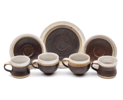 * Marianne de Trey [1913-2016] stoneware part service: comprising five tea cups, six coffee cups, four saucers and two plates
