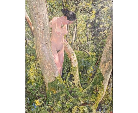 Simon Mouncey (Contemporary British), Georgina, Uplerne Woods, Dorset, 2012, oil on paper laid on board, monogrammed lower ri