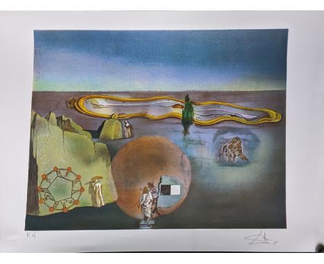 Salvador Dali (1904-1989), Surrealist study, lithograph, signed in pencil, artist proof, blindstamp lower left, unframed, H.4