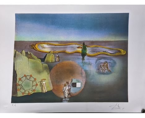 Salvador Dali (1904-1989), Surrealist study, lithograph, signed in pencil, artist proof, blindstamp lower left, unframed, H.4