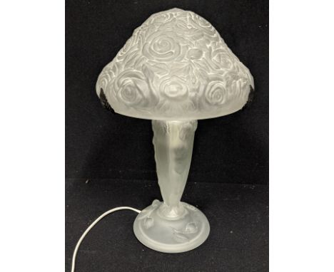 A French glass table lamp, H.37cm