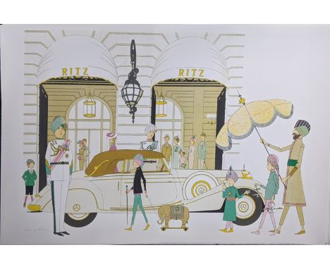 After Phillipe Henri Noyer, The Ritz, signed within the print, unframed, 91cm x 61cm