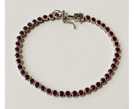 HM SILVER &amp; RUBY BRACELET